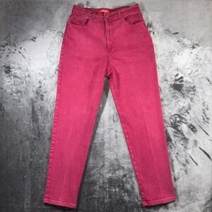 Gloria Vanderbilt Burgundy High Rise Tapered Leg Jeans Womens 14 Medium